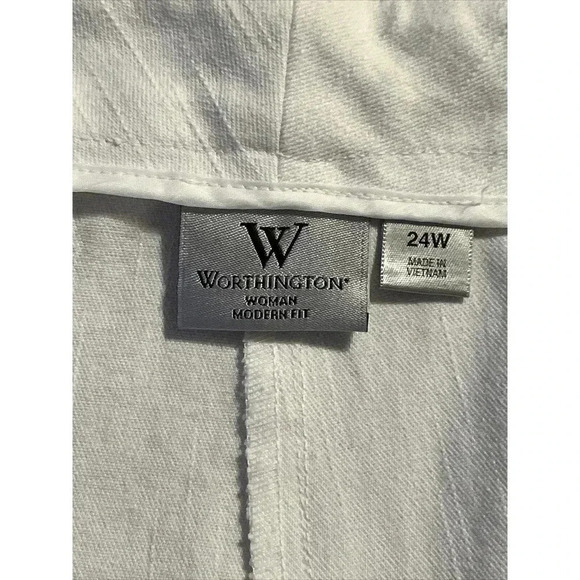 Worthington Pants Womens 24W Modern Fit Pants White Flat Front Straight Leg - Picture 11 of 13